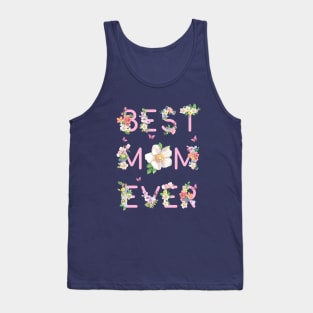 Best Mom Ever Floral Design Tank Top